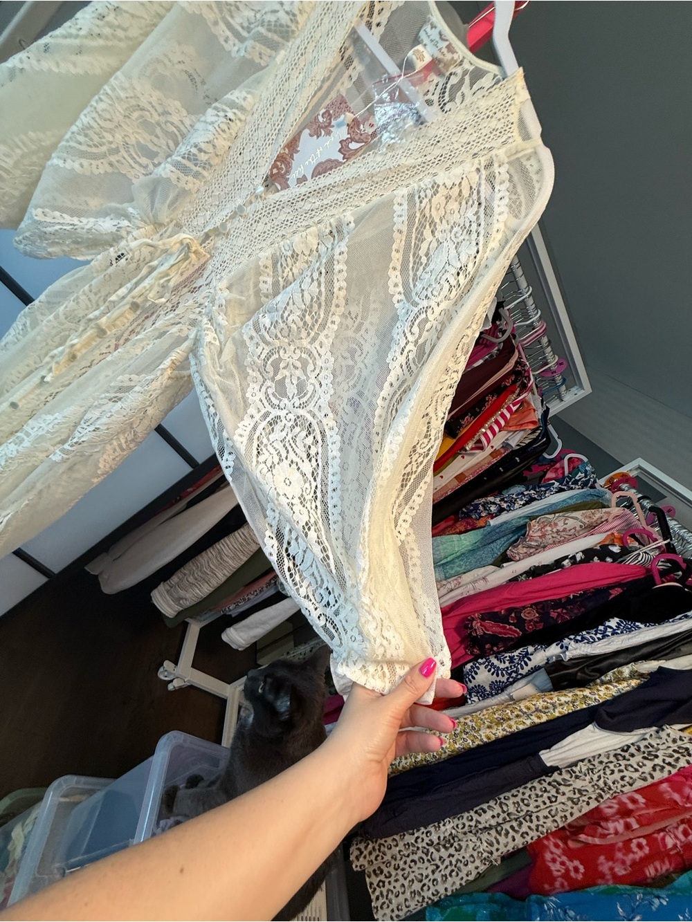 Band of the Free Lace Duster Kimono Cover-Up | NWT | Size Small | Boho Festival - Picture 6 of 13